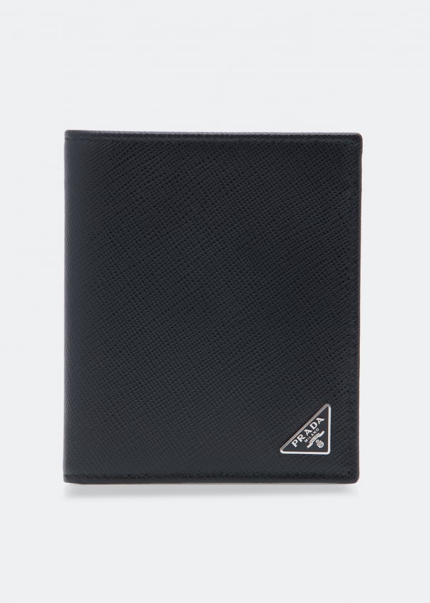 Кошелек PRADA Saffiano bi-fold wallet, черный