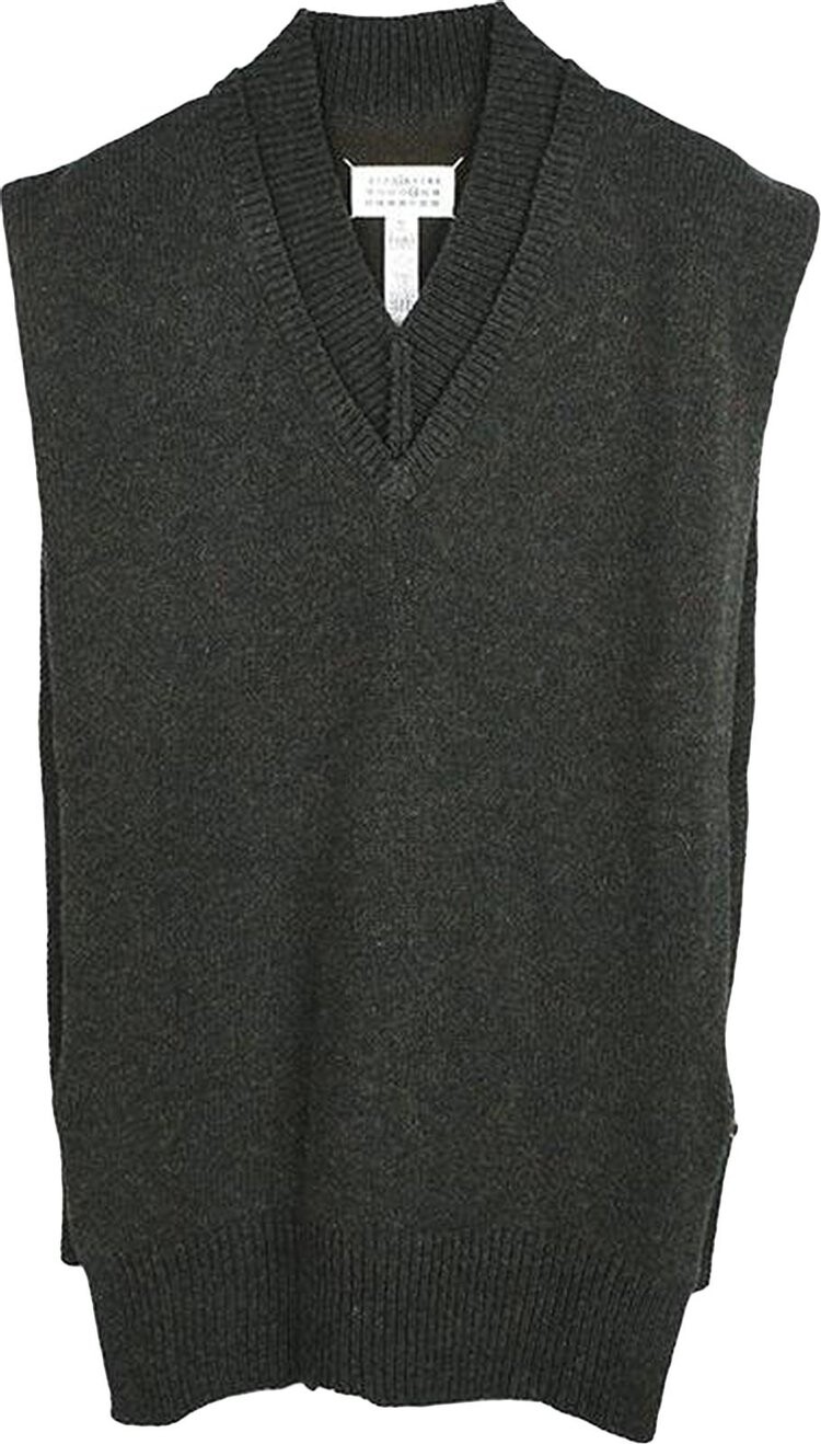 

Жилет Maison Margiela V Neck Vest 'Dark Green Melange', зеленый