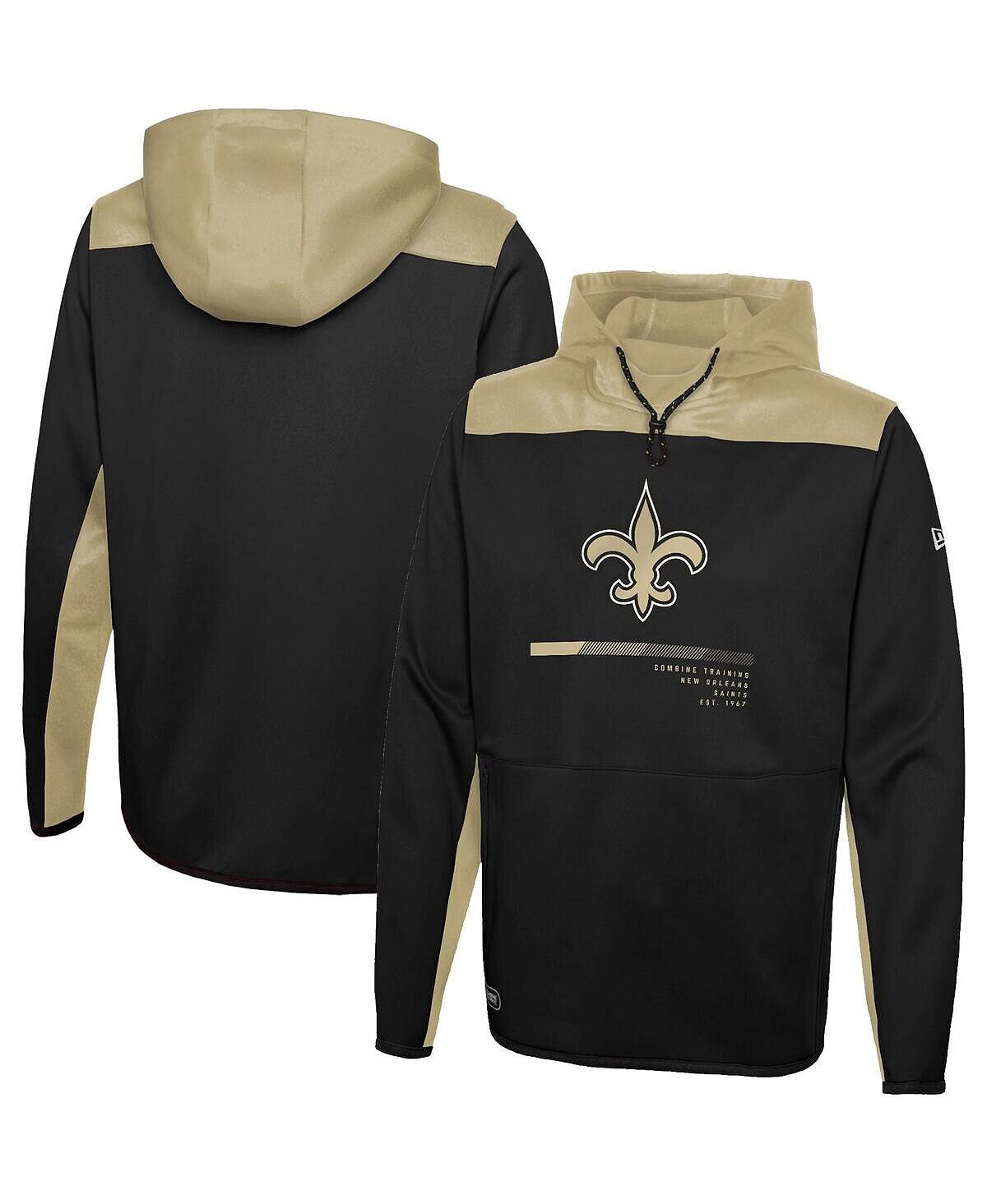 

Мужская черная толстовка с капюшоном new orleans saints combine authentic hard hitter pullover New Era, черный