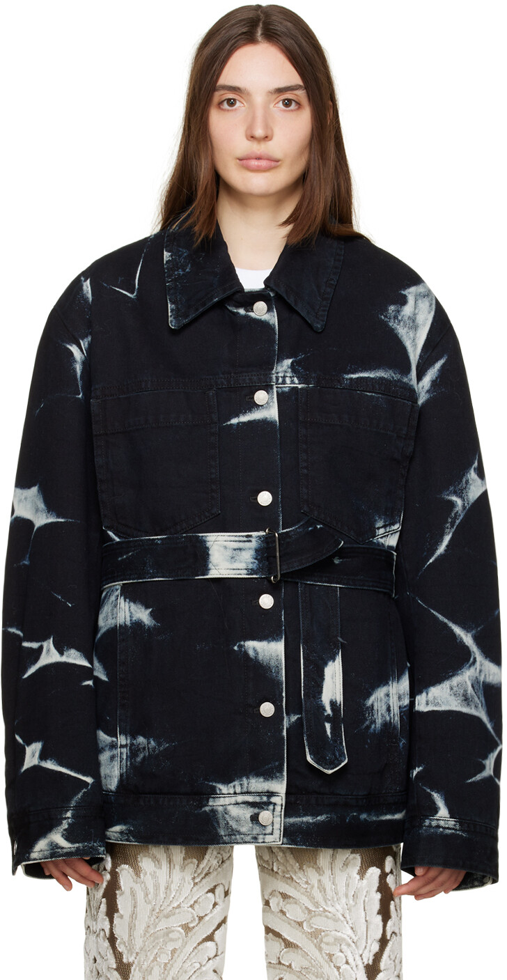

Черная выбеленная джинсовая куртка Dries Van Noten, Черный