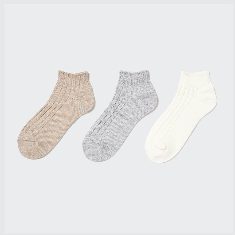 

Комплект носков Uniqlo, 3 пары, бежевый/серый/белый