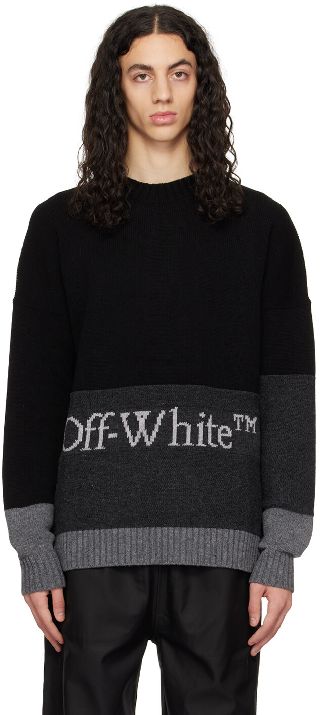

Черный свитер с эффектом контрастных цветов Off-White