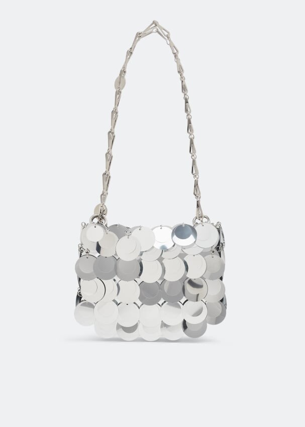 

Сумка PACO RABANNE Iconic 1969 sparkle nano bag, серебряный
