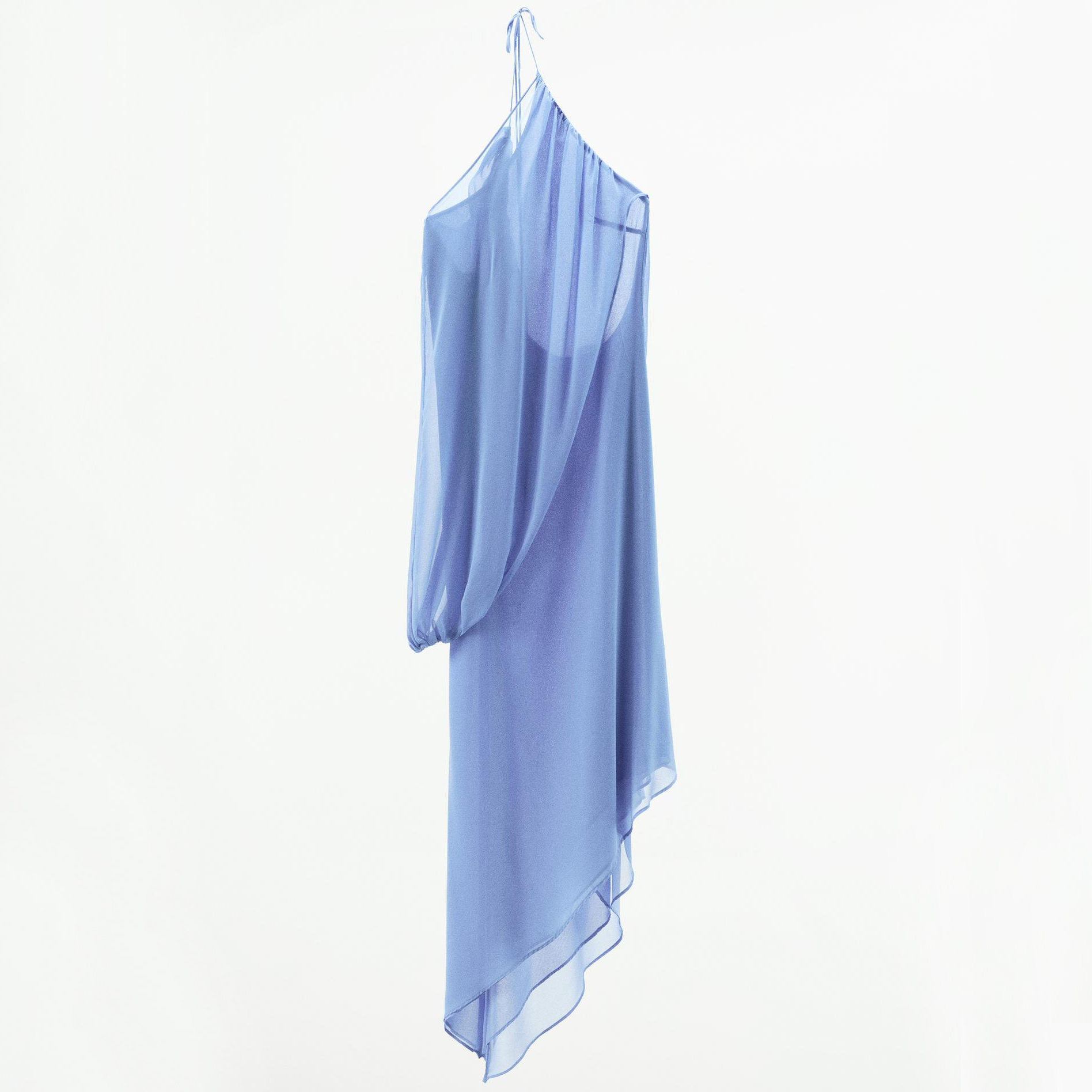 Платье Zara Asymmetric Cape, голубой