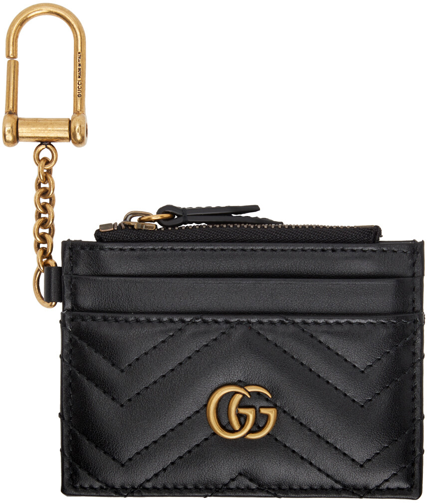

Стеганый визитница GG Marmont 2.0 черного цвета Gucci