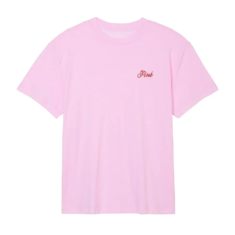 

Пижамная футболка Victoria's Secret Pink Cotton Oversized Sleep, розовый