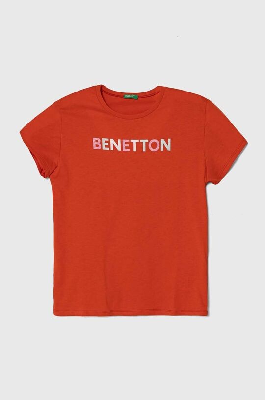 

Хлопковая футболка для детей United Colors of Benetton, оранжевый
