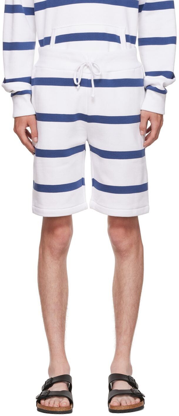 

Бело-темно-синие хлопковые шорты Polo Ralph Lauren