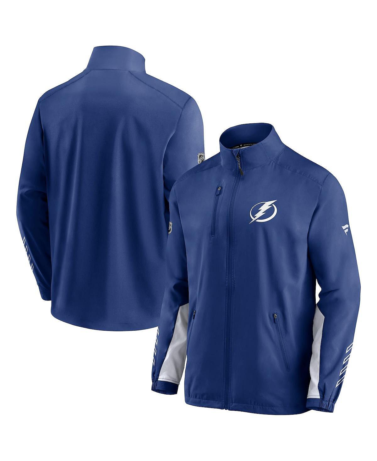 Мужская фирменная синяя куртка tampa bay lightning authentic pro locker room rinkside с полной молнией Fanatics, синий шапка tampa bay lightning син 55 58