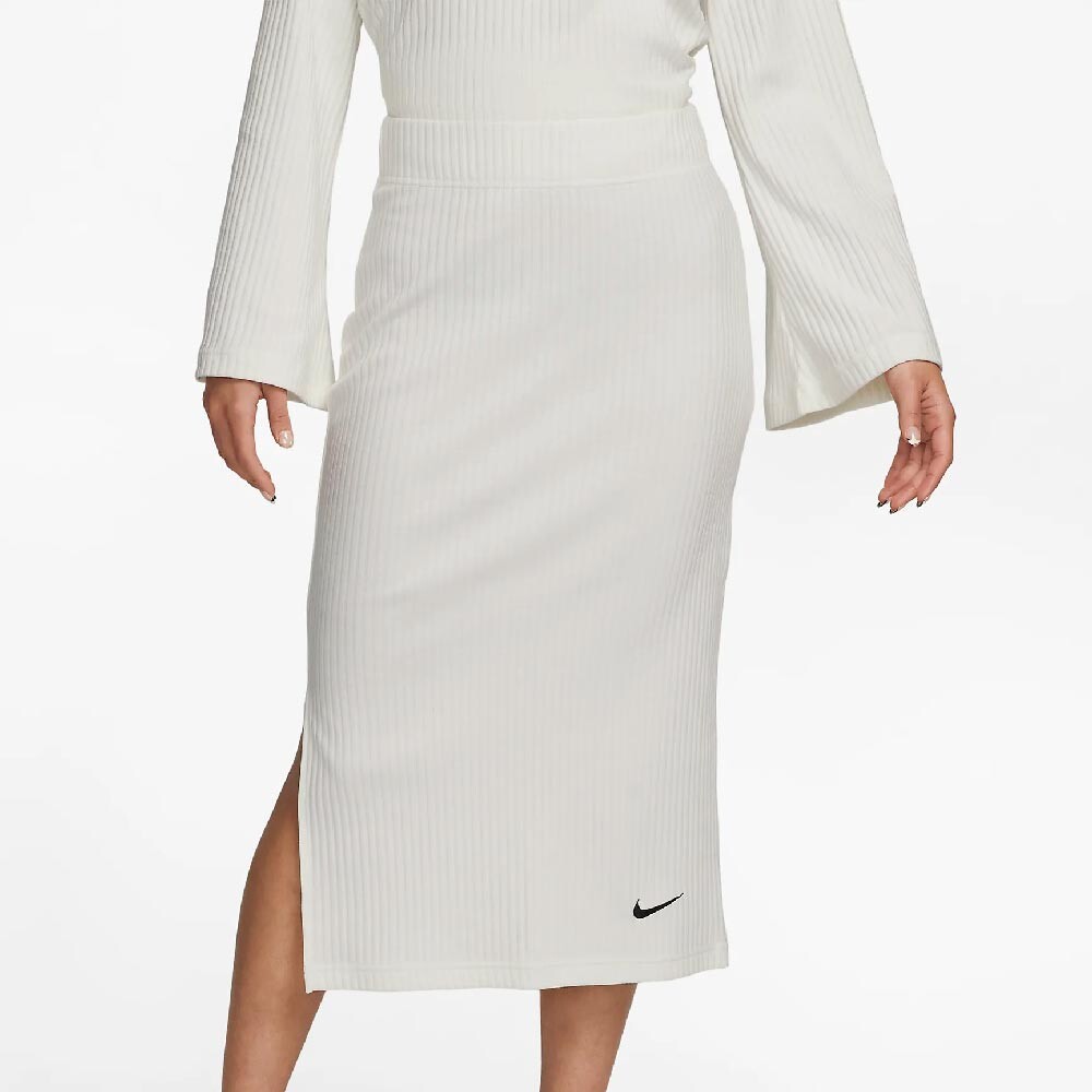 

Юбка Nike Sportswear Women's High-Waisted Ribbed Jersey, белый