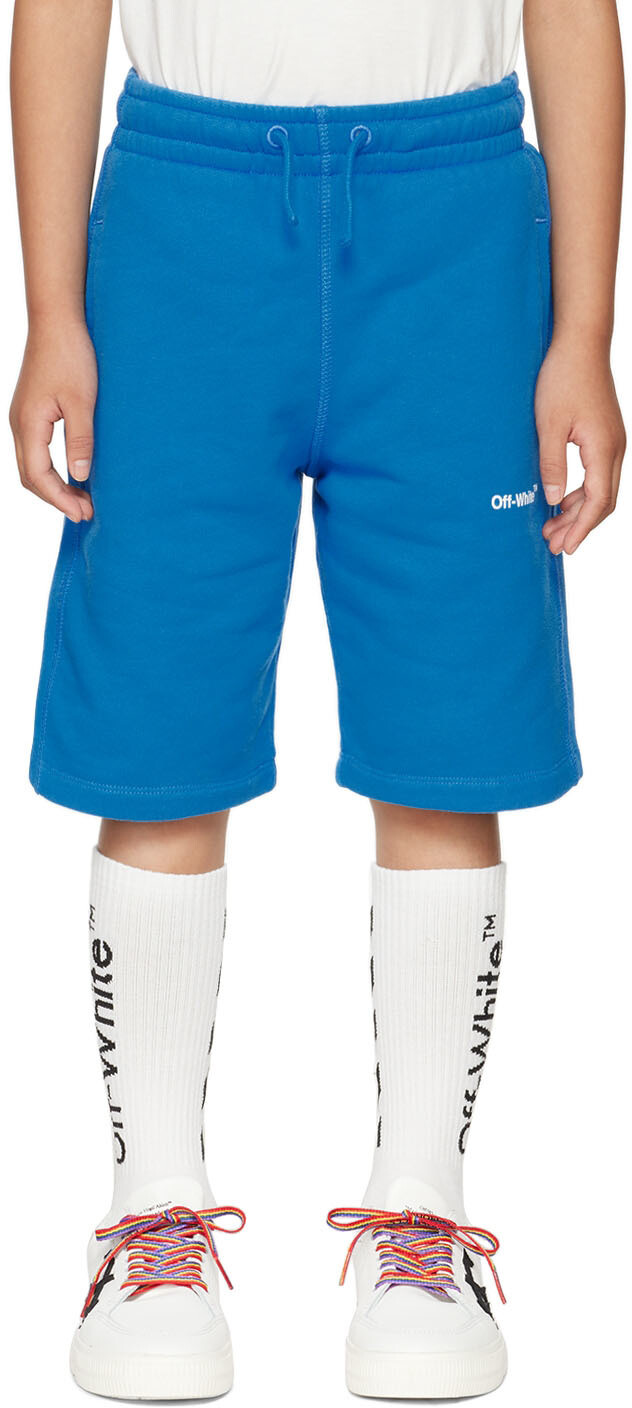 

Детские синие резиновые шорты со стрелками Off-White
