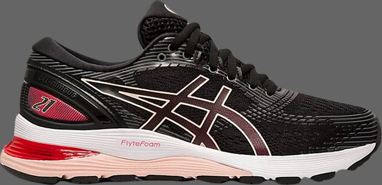 Кроссовки wmns gel nimbus 21 'black laser pink' Asics, черный - фото