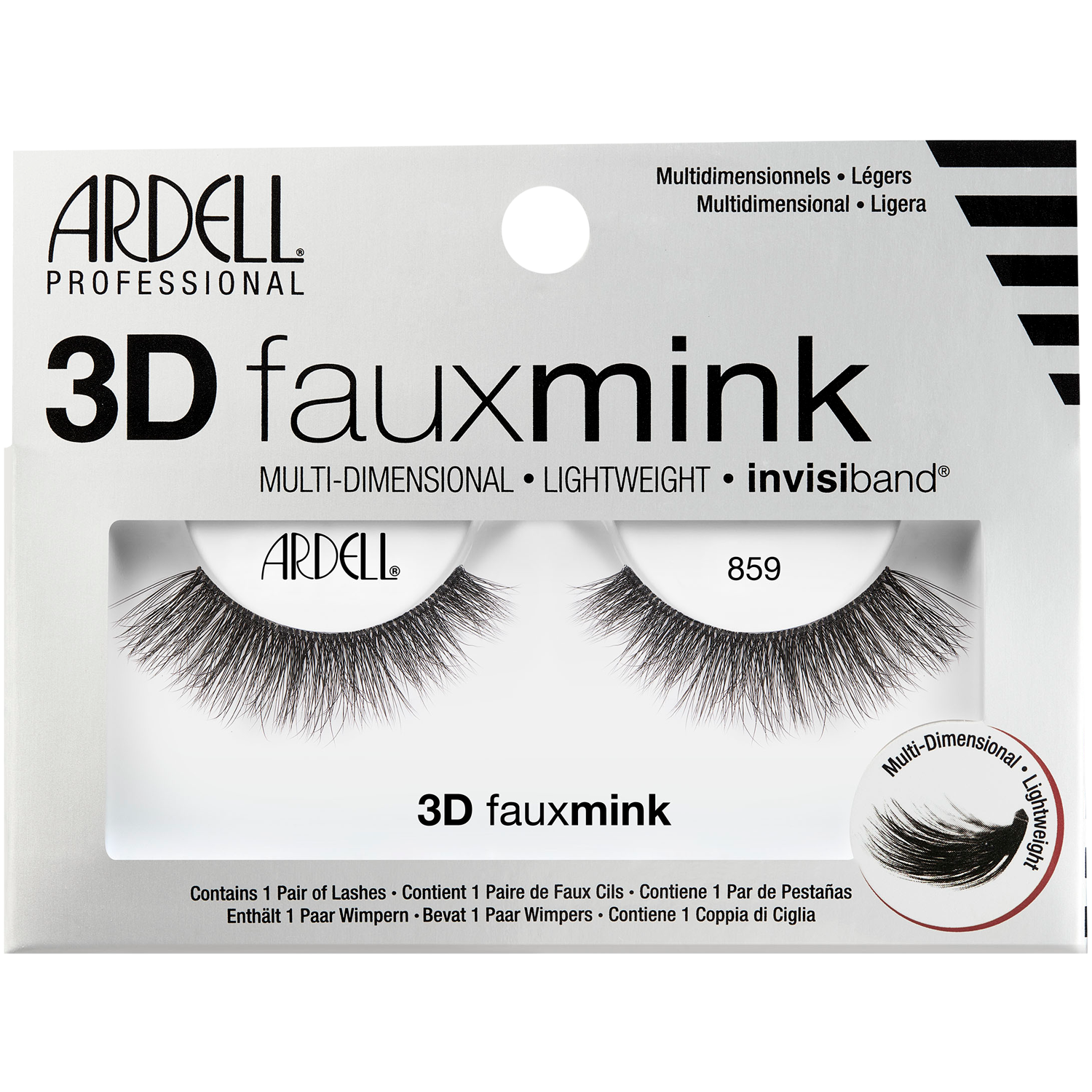 цена Ardell 3D Faux Mink 859 накладные ресницы на полоске, 1 упаковка