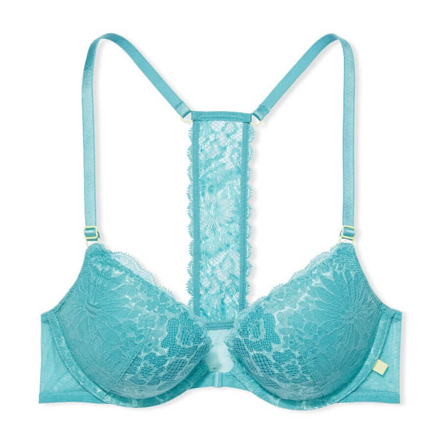

Бюстгальтер на косточках Victoria's Secret Sexy Tee Lace Push-Up T-Back, голубой