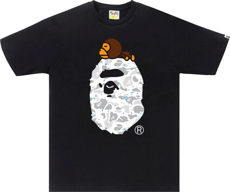 

Футболка BAPE Space Camo Milo On Big Ape Tee 'Black', черный