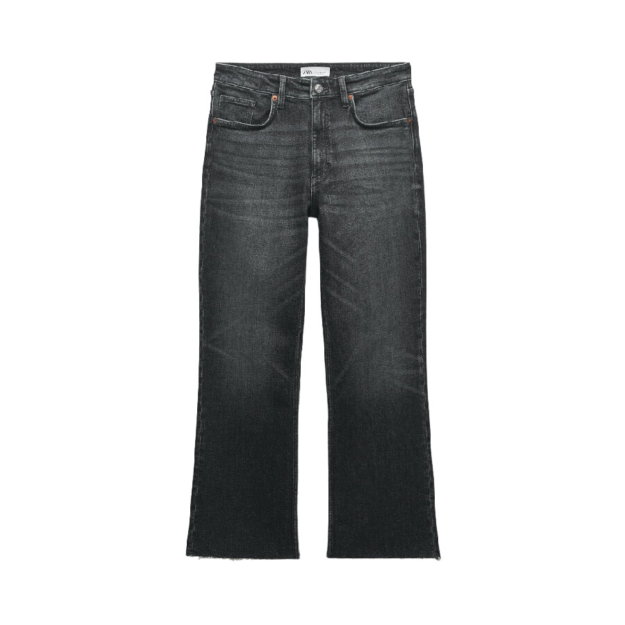 

Джинсы Zara Cropped Flared Trf, серый