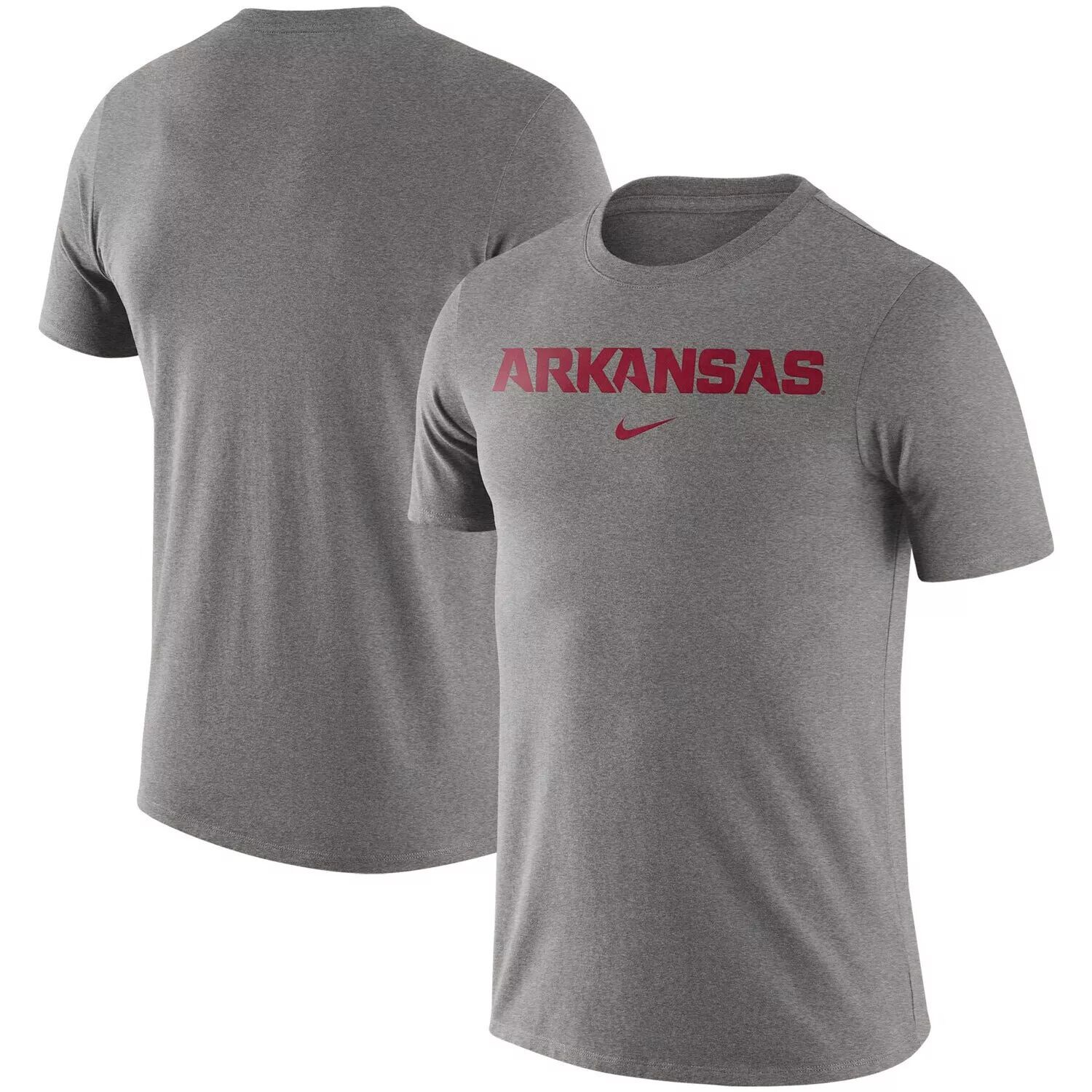 

Мужская футболка Nike Heathered Grey Arkansas Razorbacks Essential Wordmark