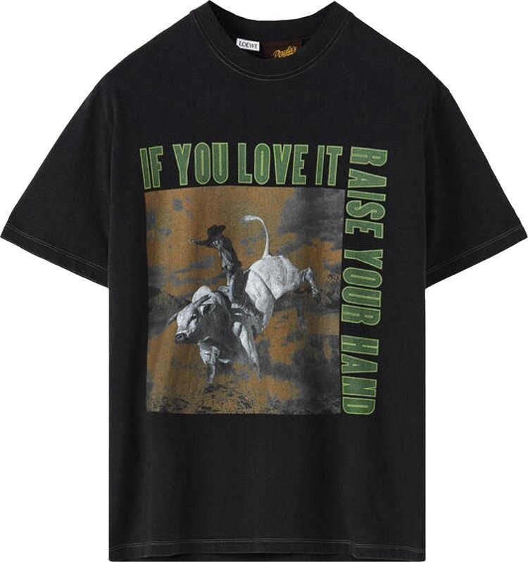 

Футболка Loewe Bull Print T-Shirt 'Washed Black', черный