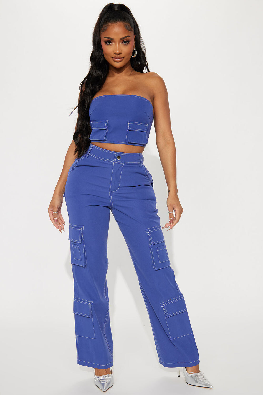 

Брюки карго Fashion Nova TP30039C, нави, Синий