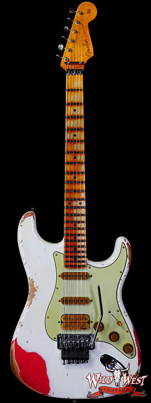 

Fender Custom Shop Wild West White Lightning Stratocaster HSS Floyd Rose Maple Board 22 лада Heavy Relic Fiesta Red Fender Custom Shop Wild West White Lightning Stratocaster HSS Floyd Rose Maple Board 22 Frets Heavy Relic Fiesta Red