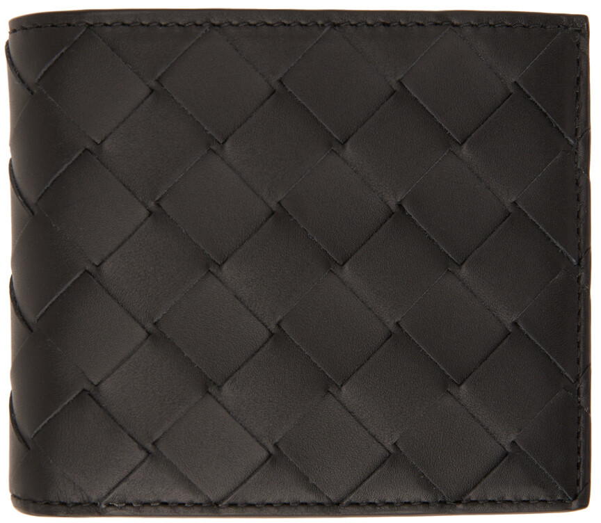 

Черный кожаный бумажник в два сложения Bottega Veneta