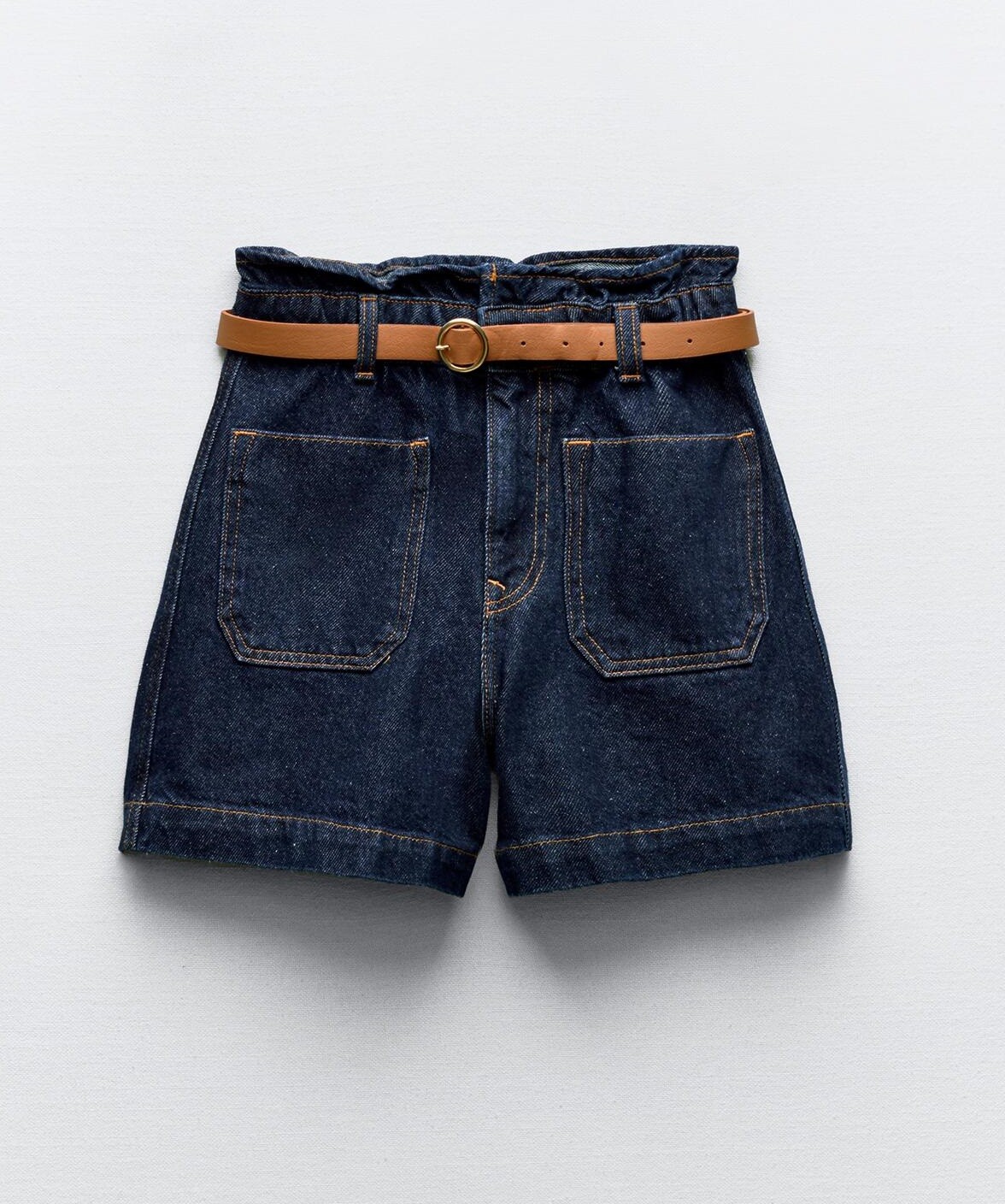 

Шорты Zara Z1975 Baggy Belted Bermuda, темно-синий