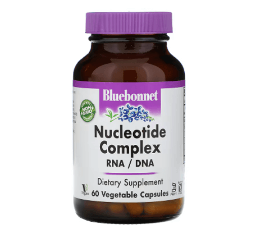 Комплекс нуклеотидов Nucleotide RNA DNK 60 капсул Bluebonnet Nutrition bluebonnet nutrition комплекс витамина е 60 капсул с жидкостью