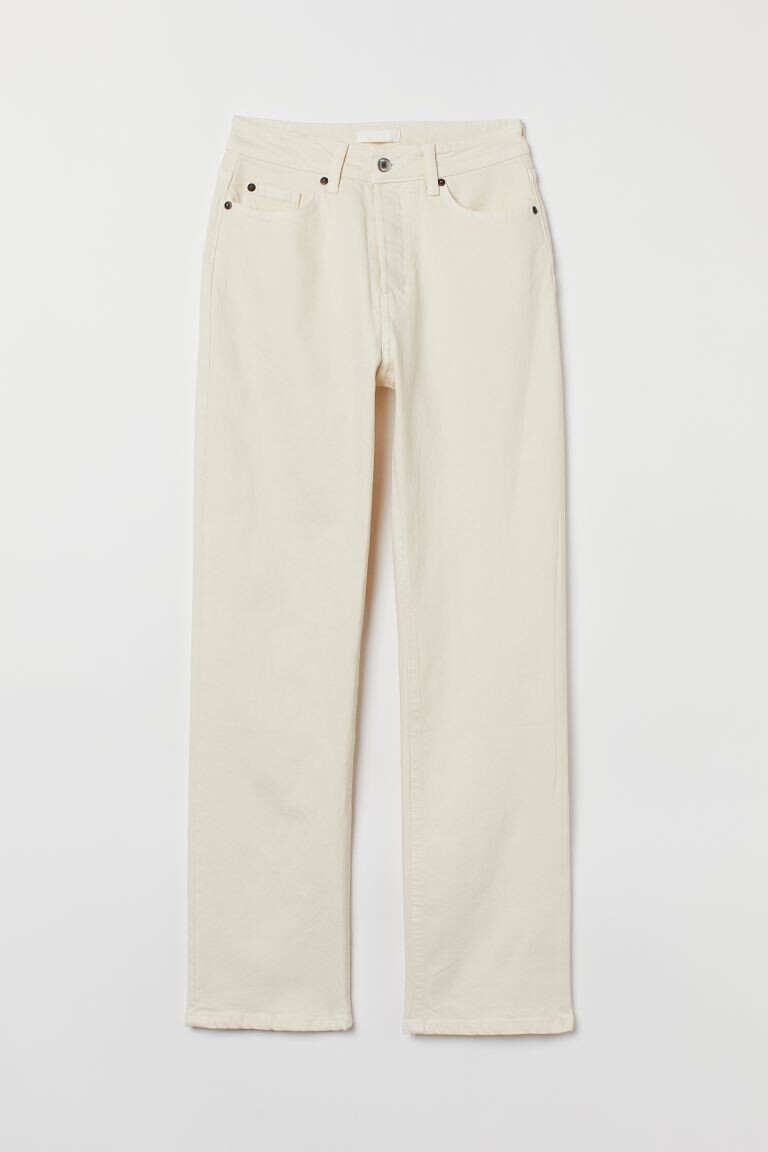

Прямые высокие джинсы H&M, сливочный