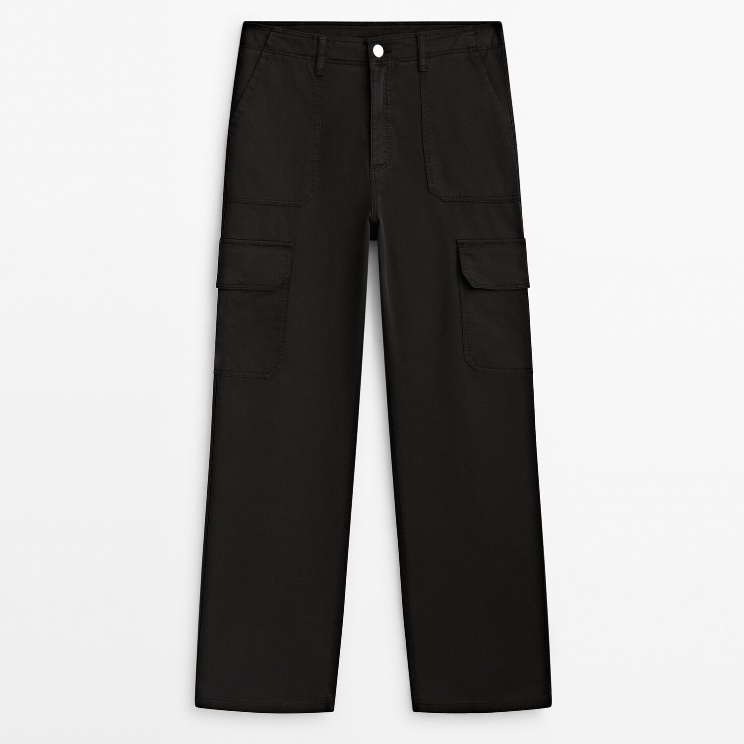 

Брюки карго Massimo Dutti Cotton Blend Cargo, черный