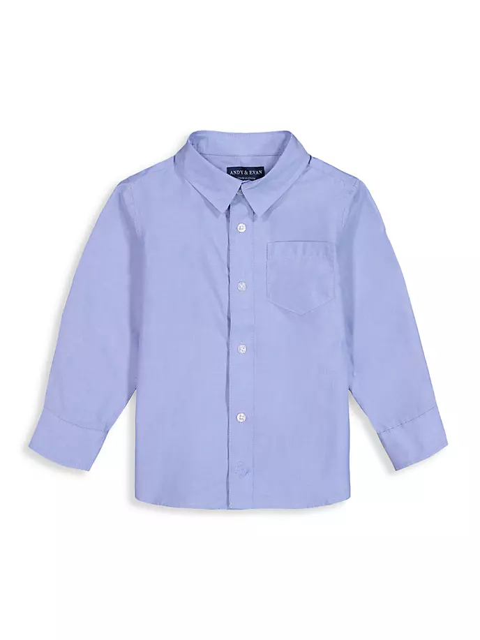 Однотонная классическая рубашка для маленького мальчика Andy & Evan, синий