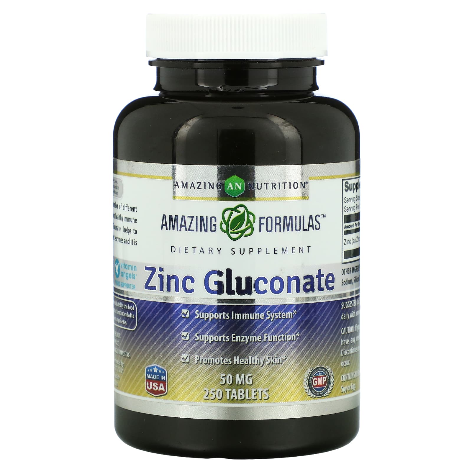 Глюконат Цинка Amazing Nutrition, 250 таблеток
