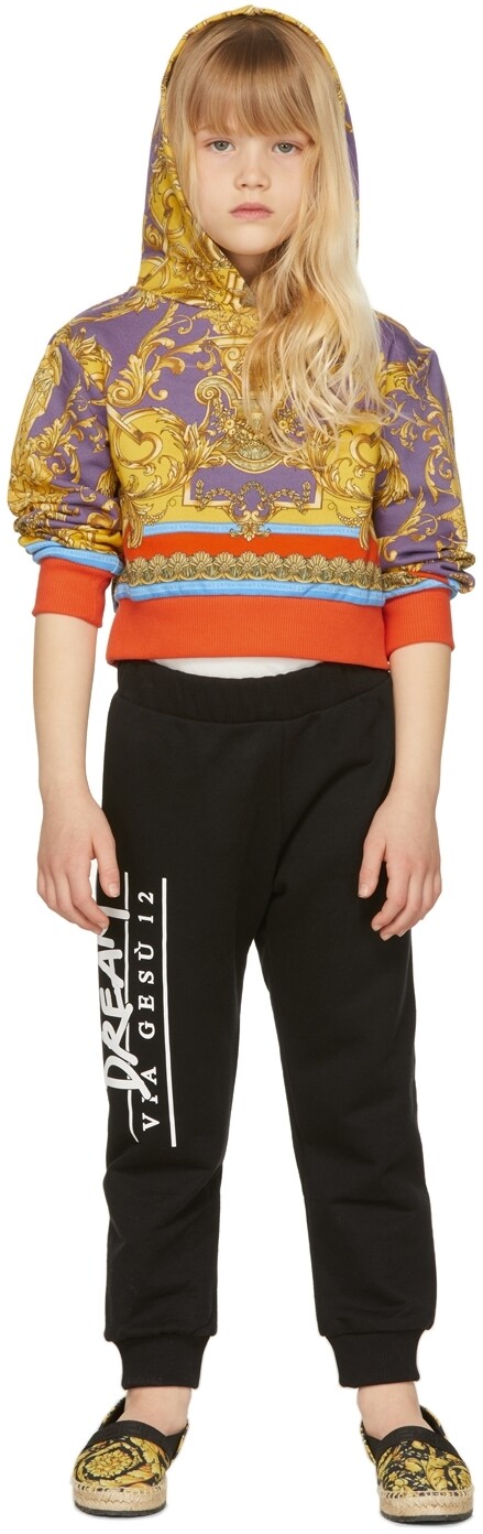 

Детские черные брюки Dream Logo Lounge Versace, Черный, Детские черные брюки Dream Logo Lounge Versace