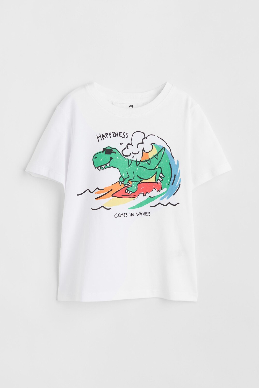 

Футболка с принтом H&M Dinosaur, белый