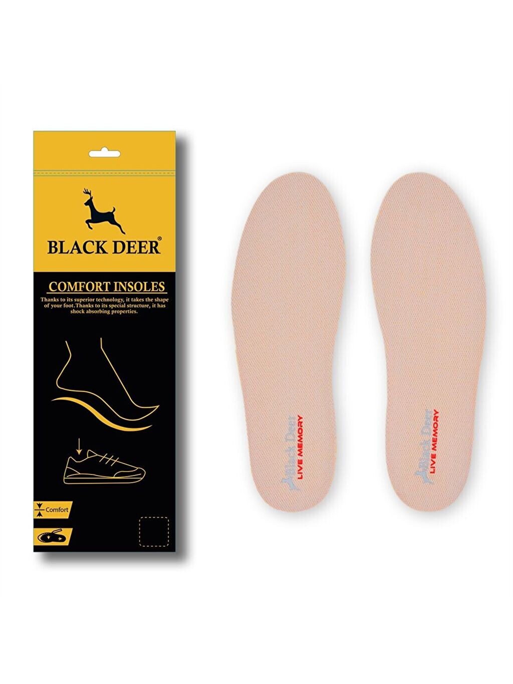 

Черная ортопедическая стелька для обуви с технологией Hyper Boost Memory Live Black Deer Black Deer