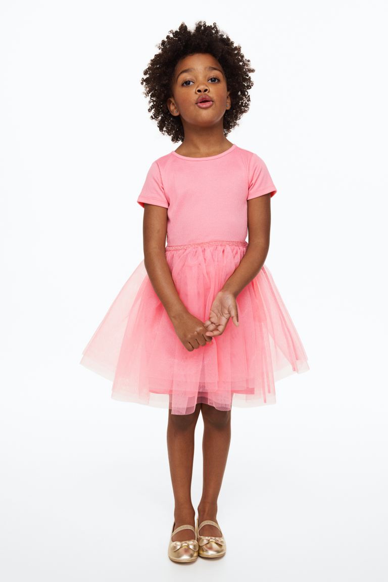 цена Платье с тюлевым низом H&M, кораллово-розовый