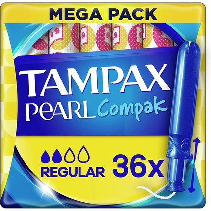 Тампоны Tampax Pearl Compak Regular с аппликатором 36 Regular тампоны compak regular с аппликатором 16 шт