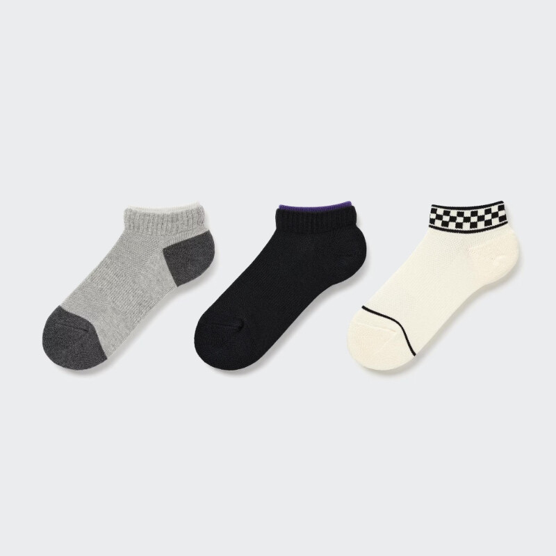 

Набор носков Uniqlo Kids Layered Short (three Pairs), темно-серый