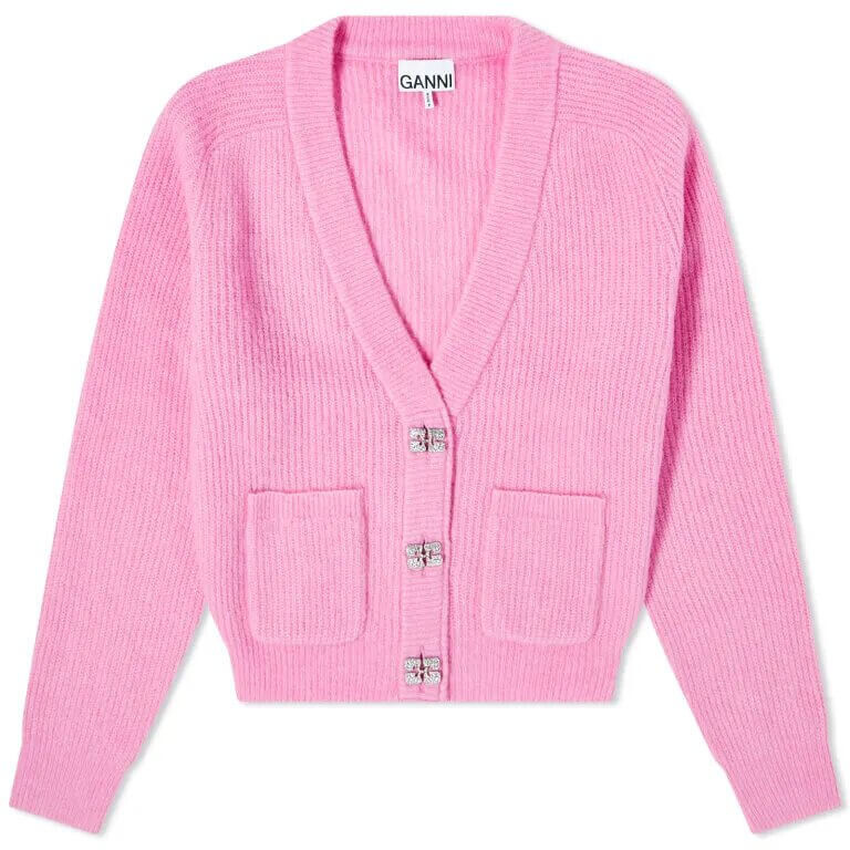 

Кардиган Ganni Soft Wool, розовый