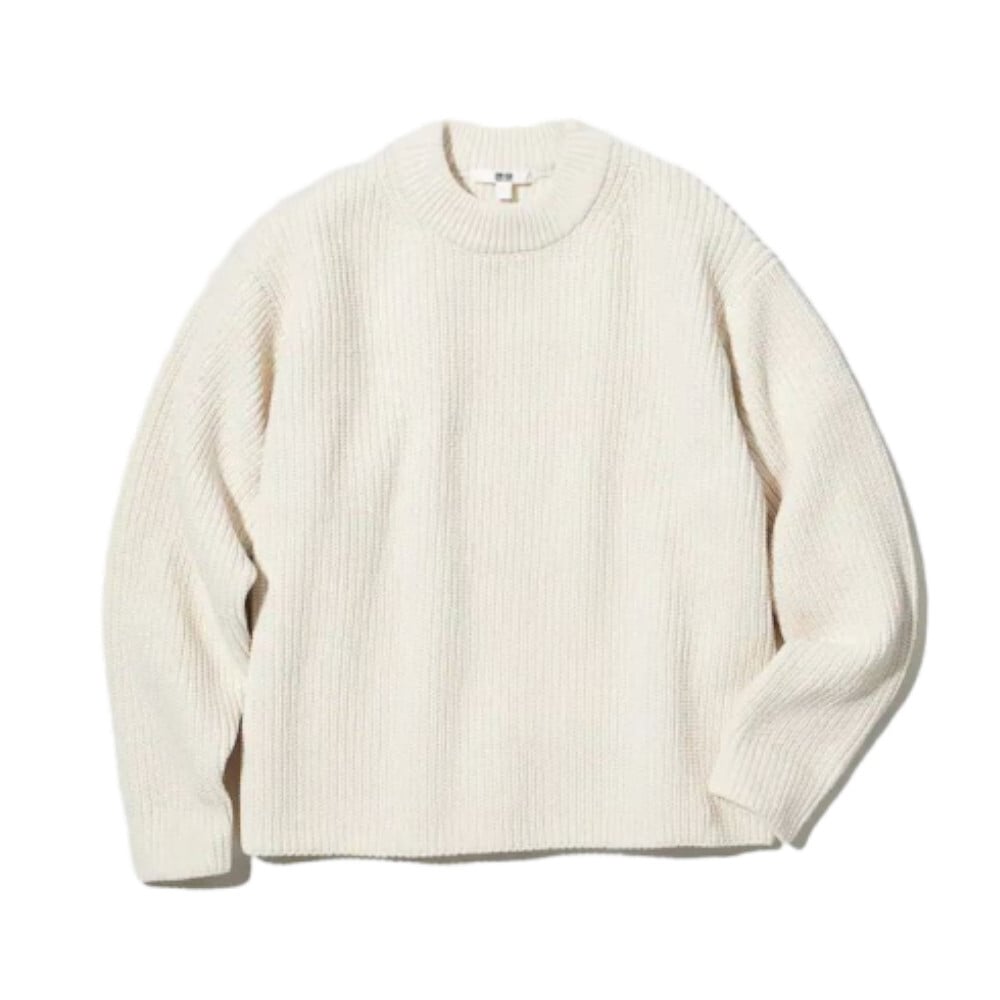 

Джемпер мягкий вязаный с круглым вырезом стирающийся Uniqlo Washable Soft Knit Crew Neck, белый