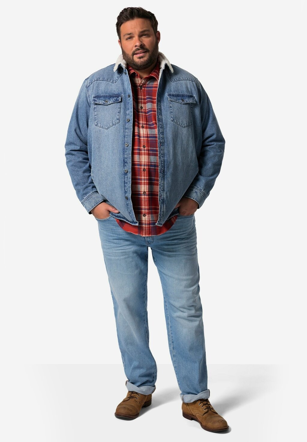 

Рубашка KARO LANGARM KENTKRAGEN MODERN FIT John F. Gee, красный