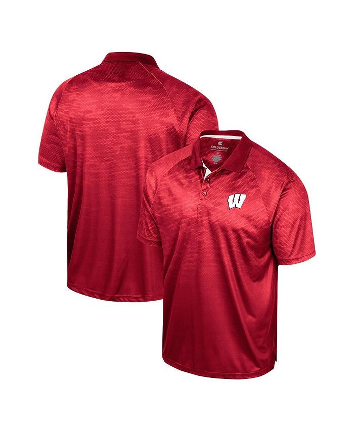 

Мужская рубашка-поло Red Wisconsin Badgers Honeycomb реглан Colosseum, красный