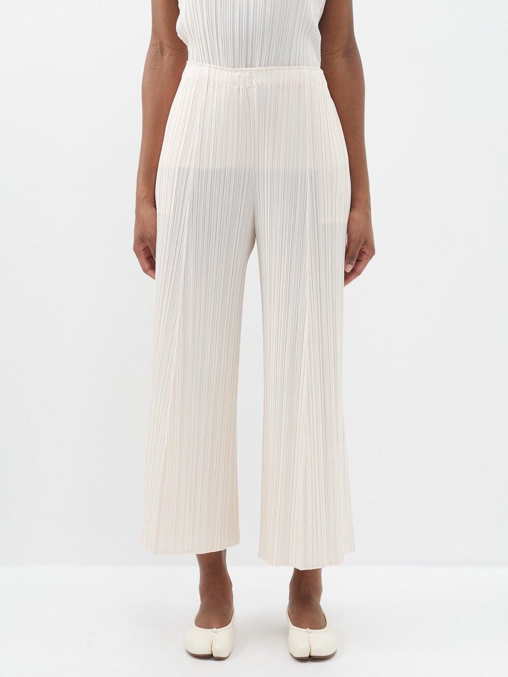 

Укороченные брюки со складками. Pleats Please Issey Miyake, розовый