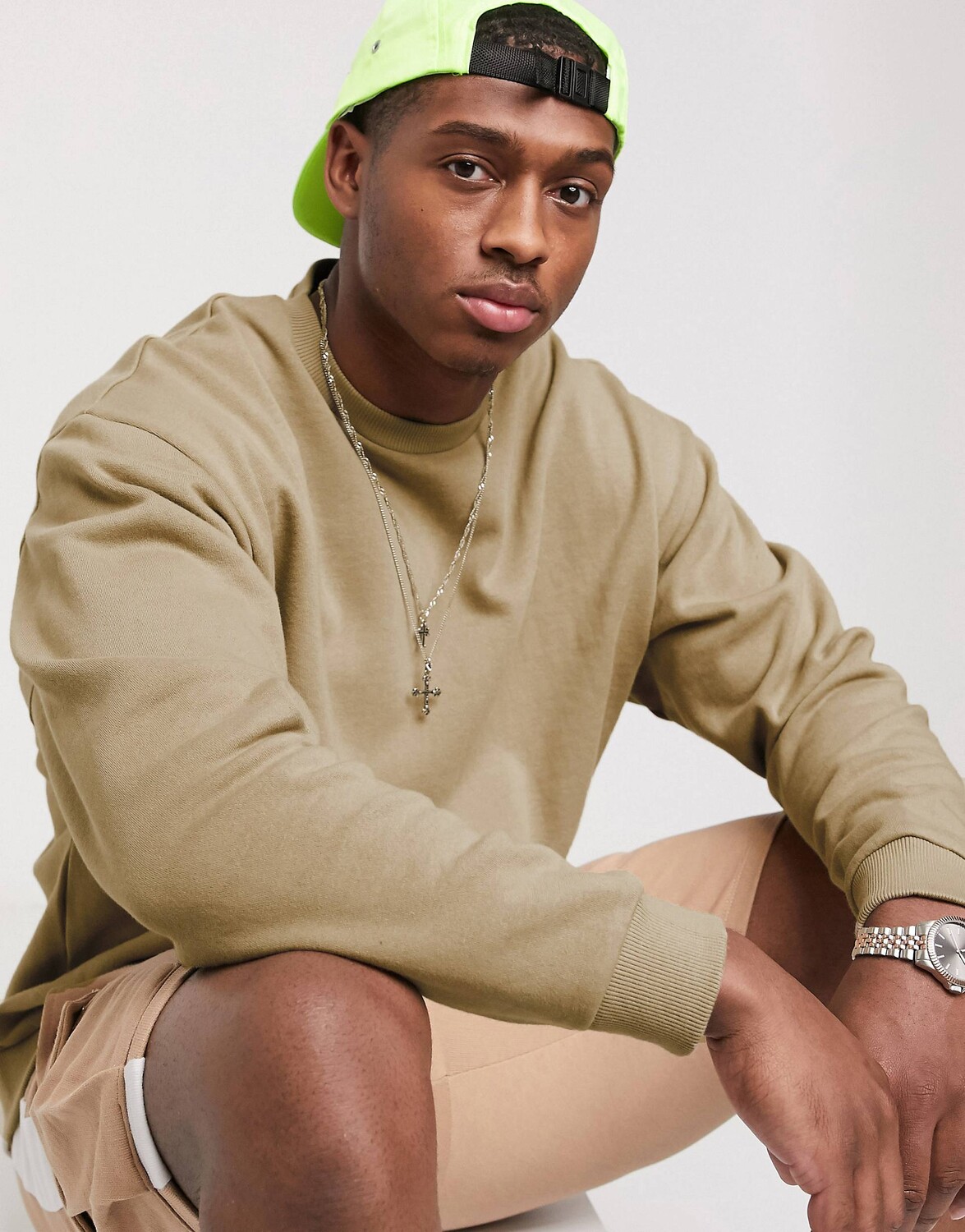 

Бежевая толстовка оверсайз ASOS DESIGN, Бежевый
