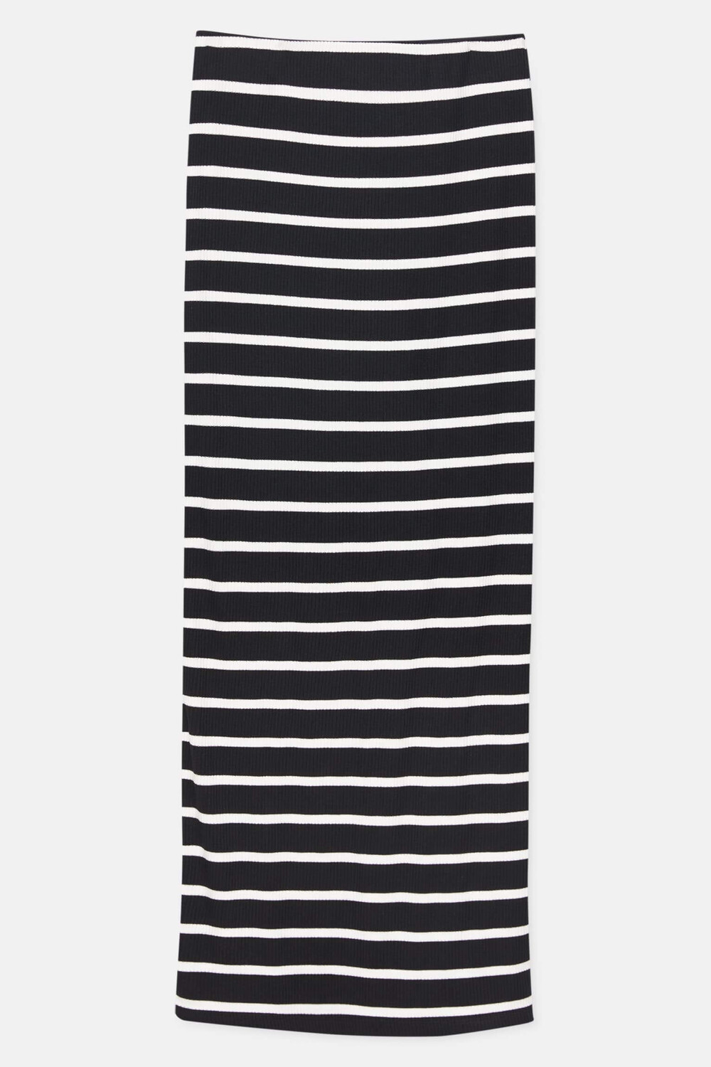 

Юбка Pull&Bear Long Ribbed Striped, черный/кремовый