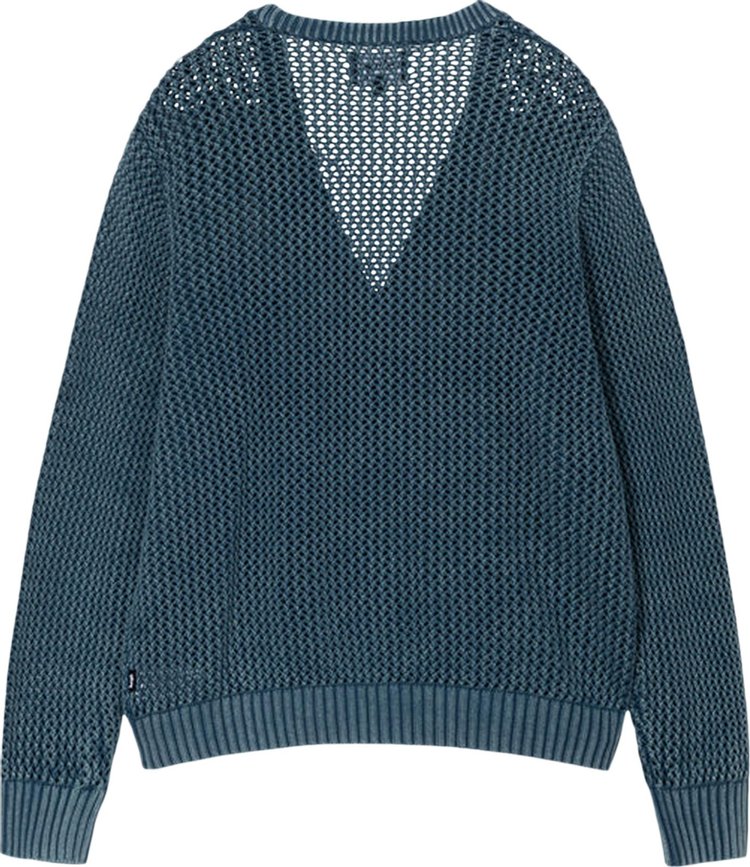 STUSSY LOOSE GAUGE CARDIGAN Blue M 毎日特売 ar-sports.com