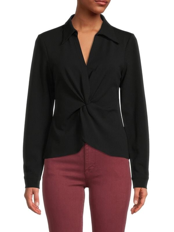 

Перекрученный передний топ Calvin Klein Black
