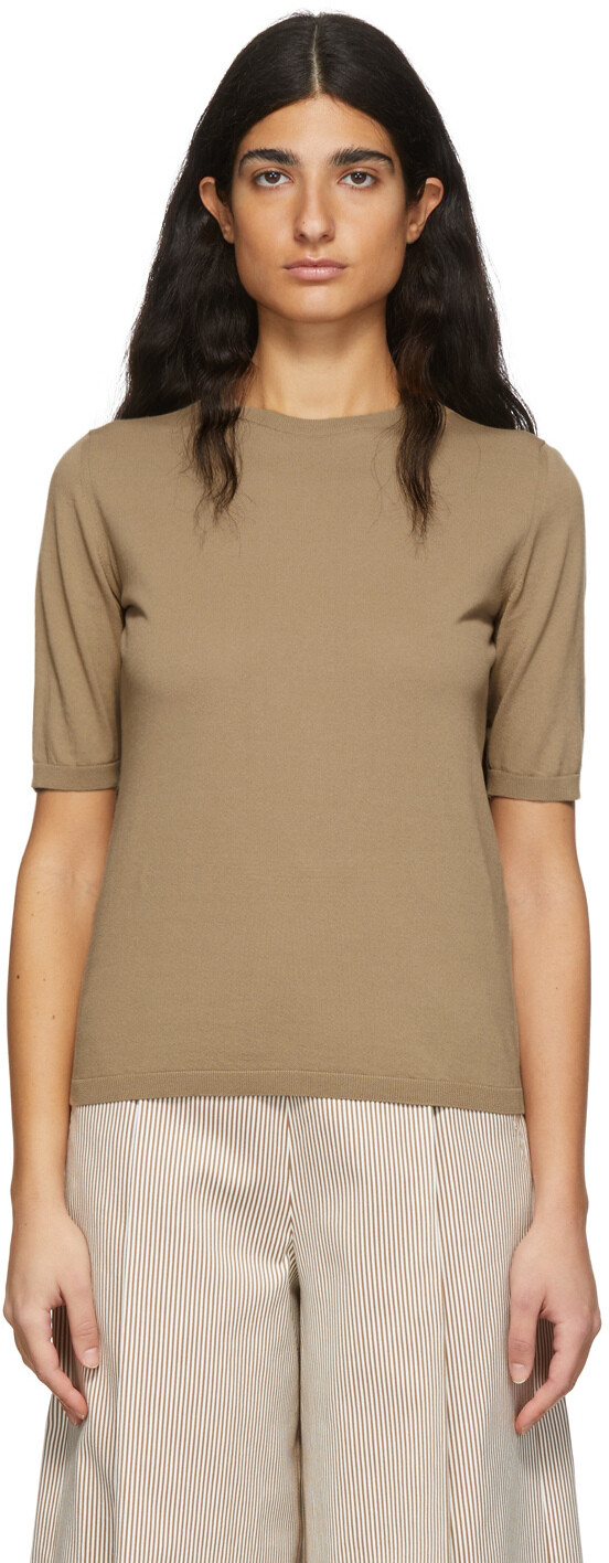 

Бежевая вязаная футболка Casta Max Mara