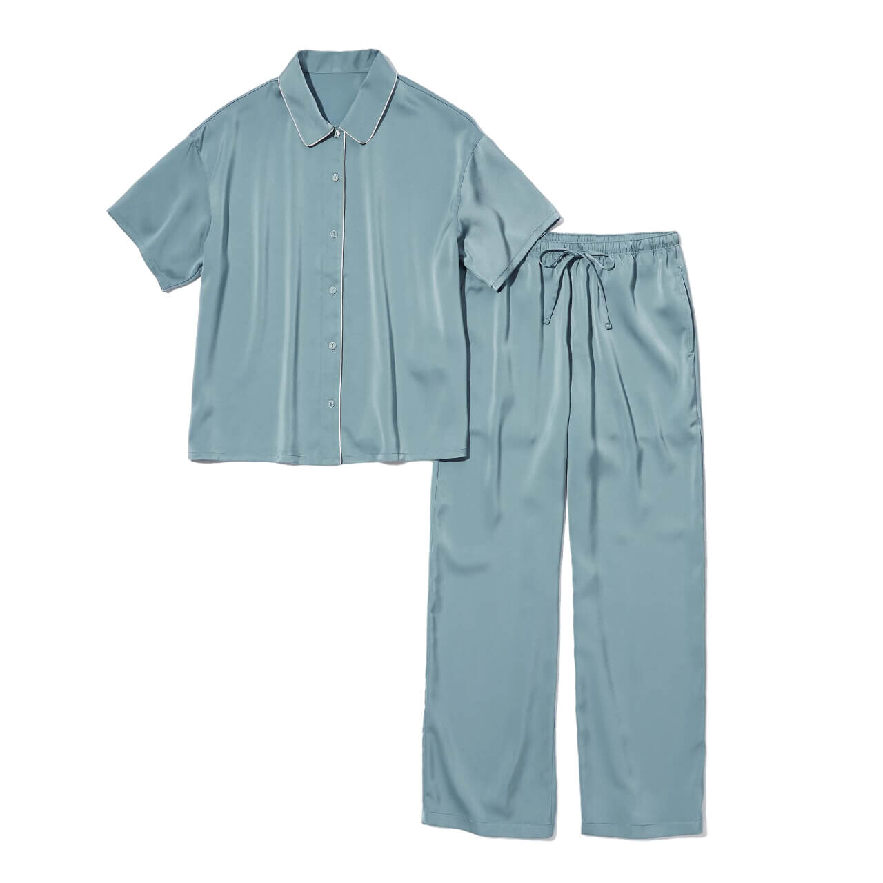 

Пижама Uniqlo Satin Short Sleeved, зеленый