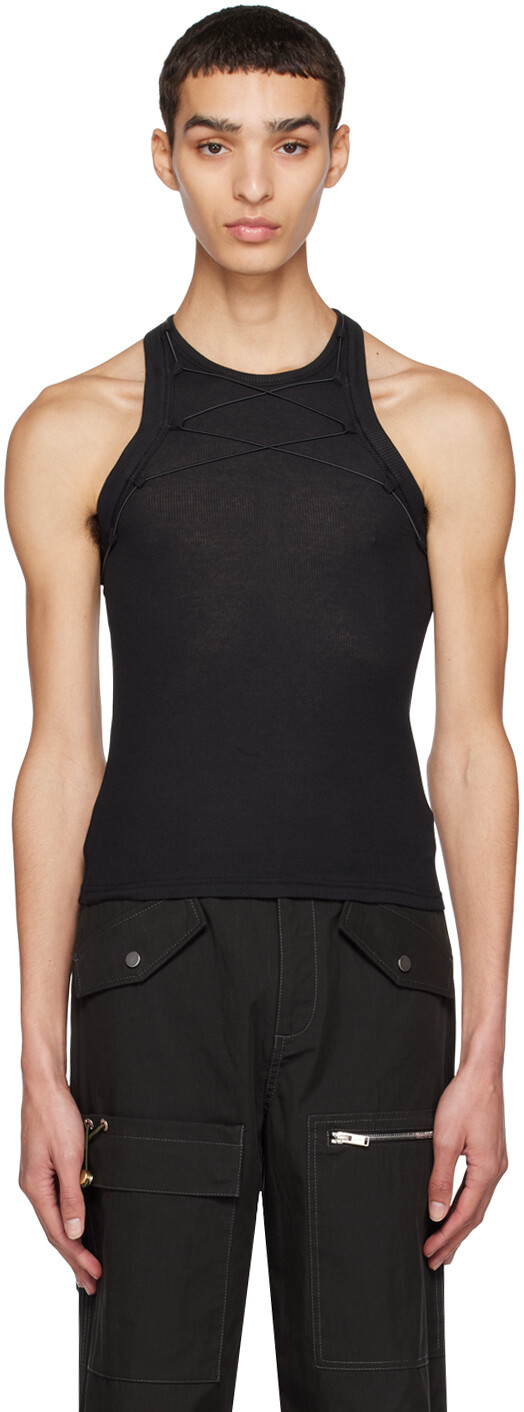 

Черная кружевная майка с замком Dion Lee