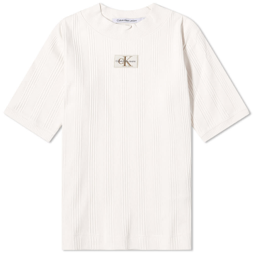 

Футболка Calvin Klein Ribbed Badge Tee, Черный